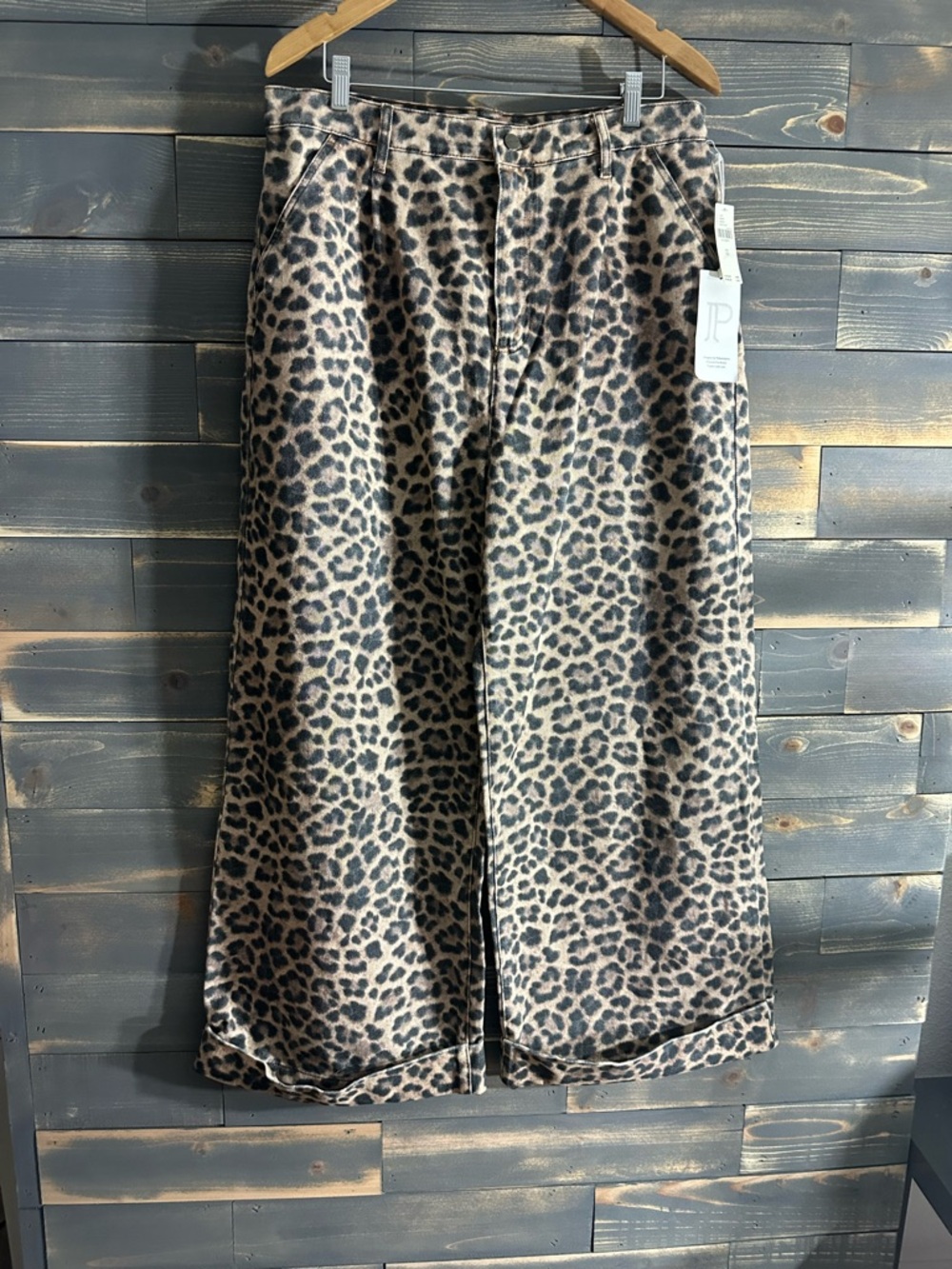 Pilcro Leopard Print wide leg pants  - Brown and Black - Picture 2 of 7